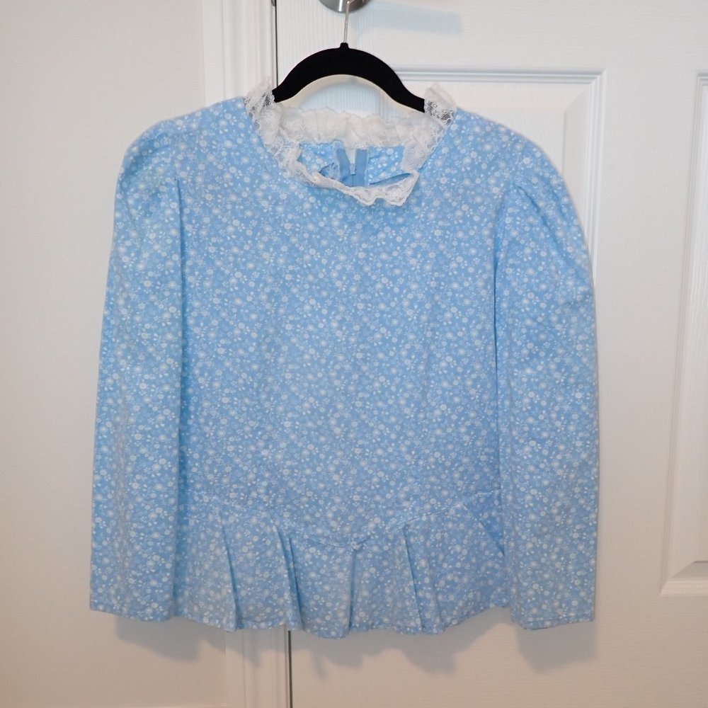 Remade vintage Gunne Sax-style peplum prairie blouse